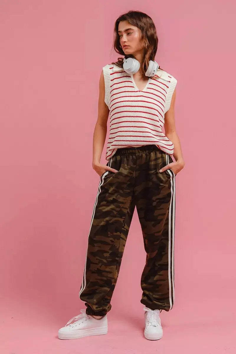 BiBi Side Lines Camouflage Track Pants  Style Ratio