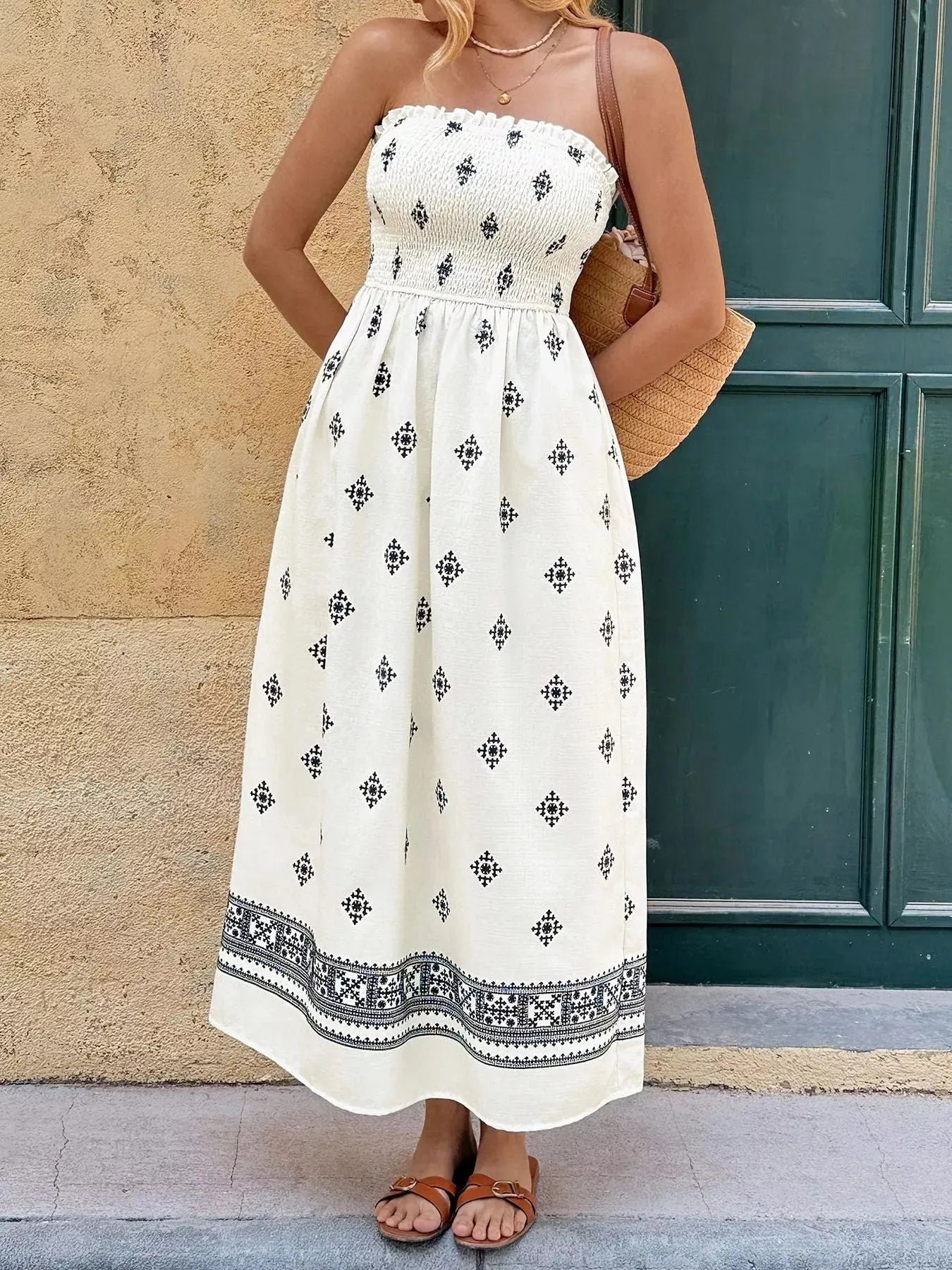 Smocked Tube Midi Dress  Style Ratio