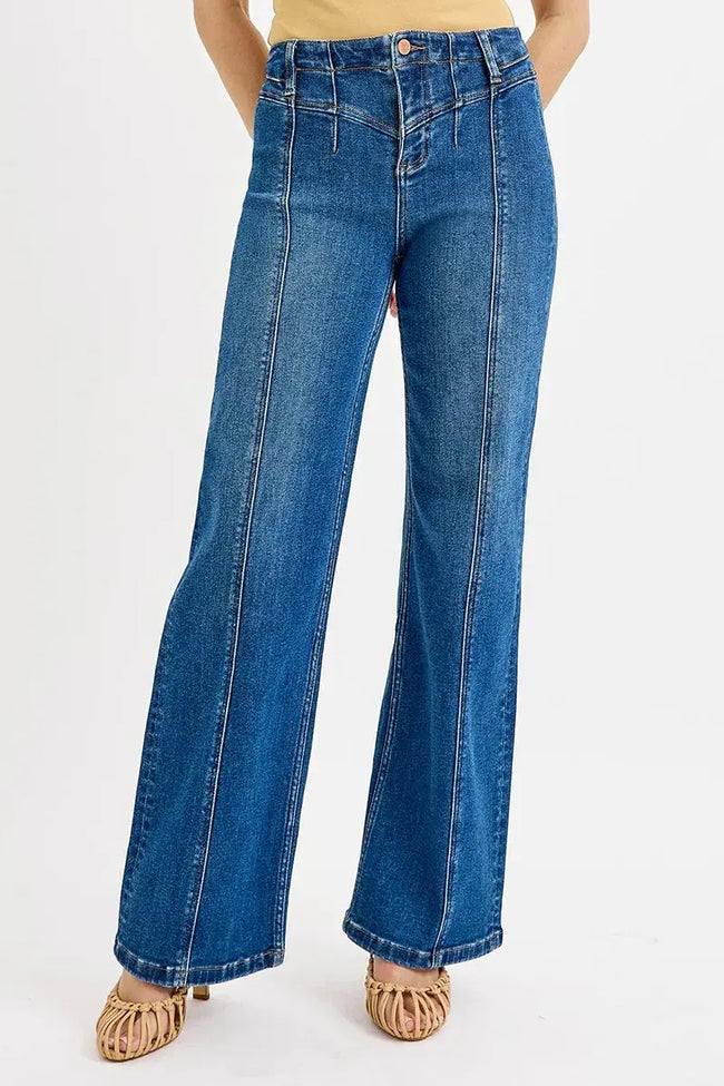 RISEN Seam Detail Wide Leg Jeans  Style Ratio