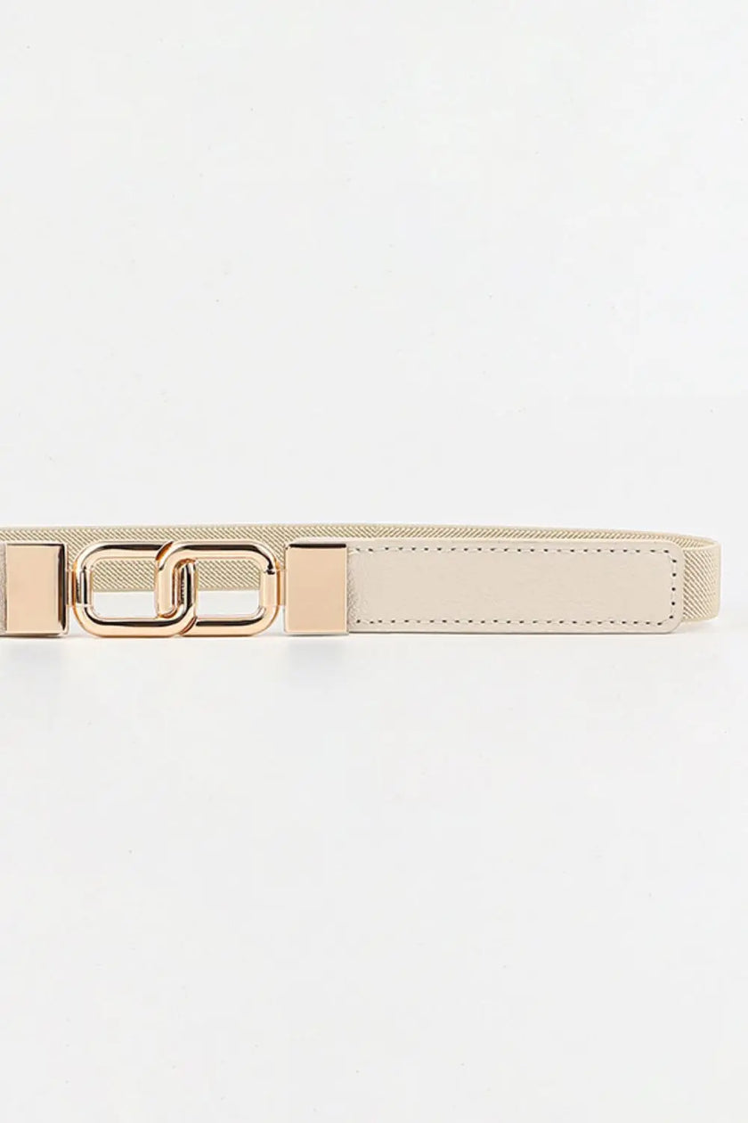 Geometric Double Buckle Elastic Belt  Style Ratio