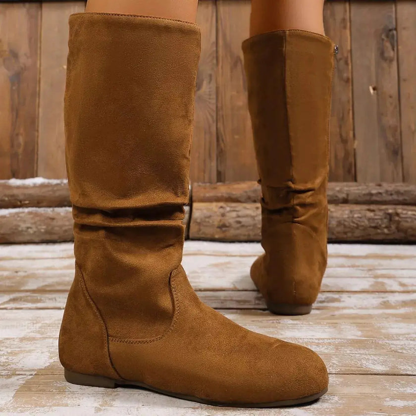 Round Toe Side Zip Boots  Style Ratio