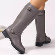 Round Toe Block Heels Boots  Style Ratio