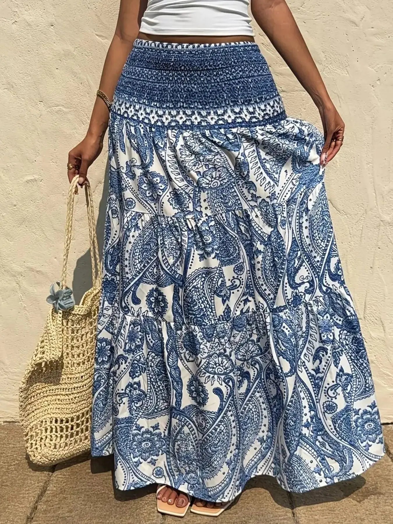 Paisley Print Maxi Skirt  Style Ratio