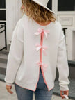 Bow-Back Round Neck Sweater  Style Ratio
