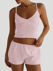 V-Neck Cami and Shorts Loungewear  Style Ratio