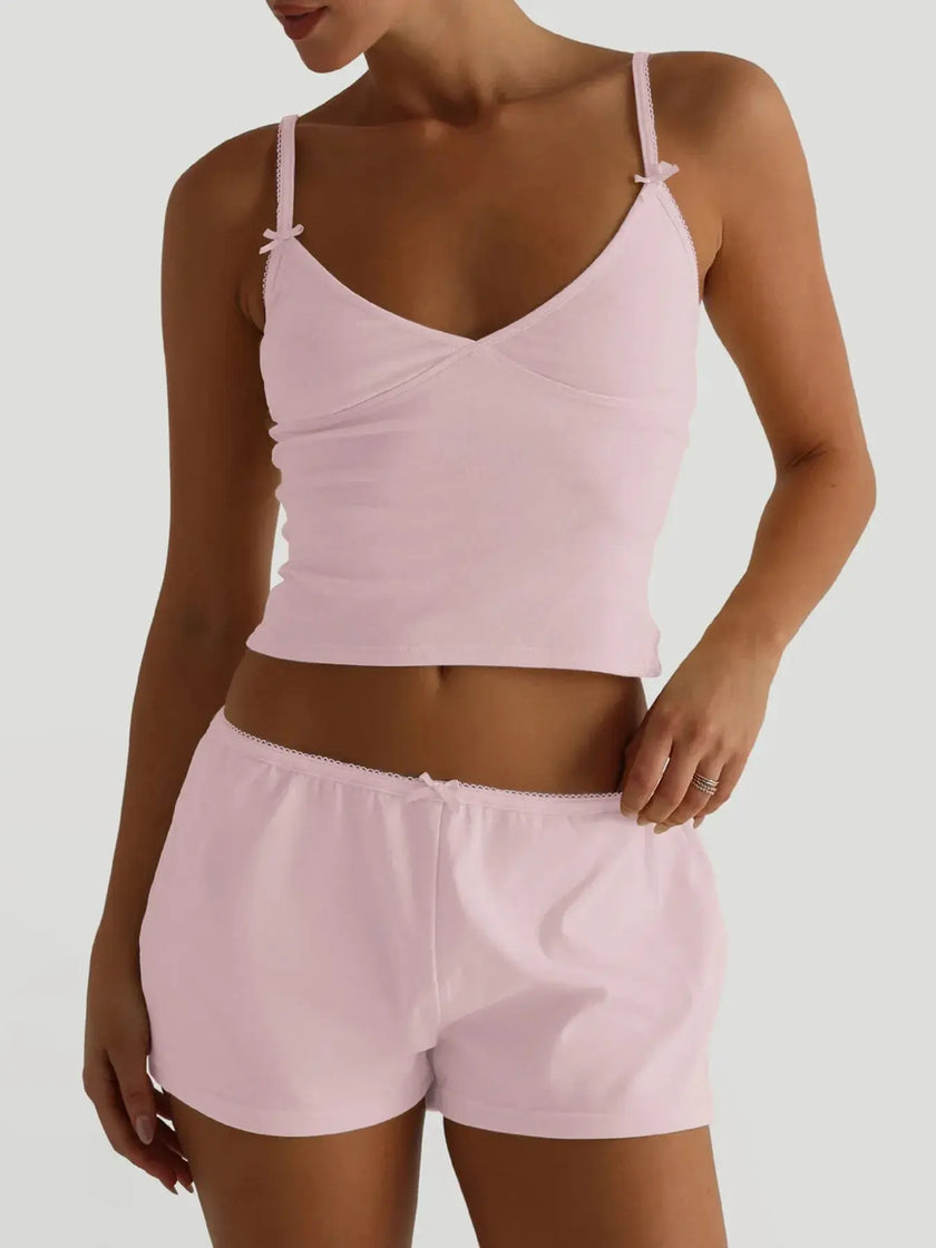 V-Neck Cami and Shorts Loungewear  Style Ratio