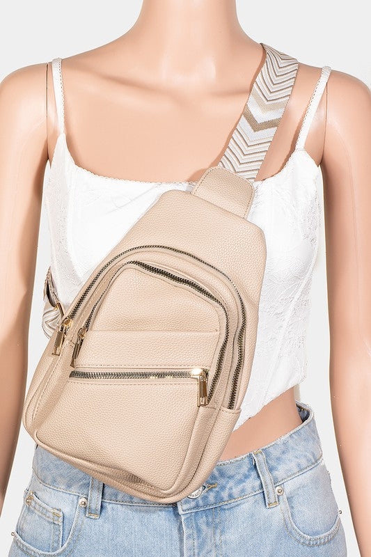 Chevron Strap Crossbody Bag