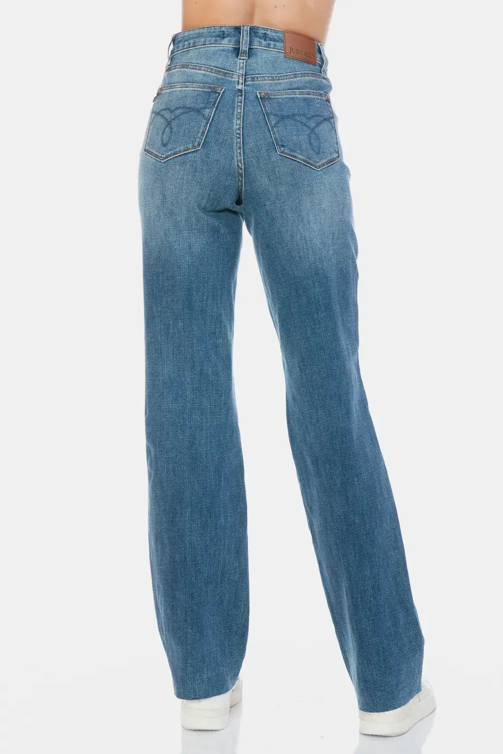 Judy Blue Full Size Tummy Control Cut Raw Hem Straight Jeans  Style Ratio