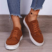 Lace-Up Suedette Flat Sneakers  Style Ratio