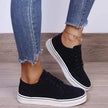 Lace-Up Suedette Flat Sneakers  Style Ratio
