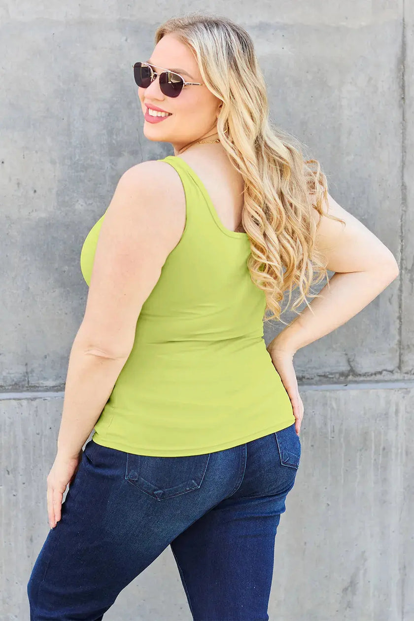Basic Bae Full Size Square Neck Wide Strap Tank  Style Ratio