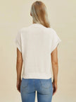 Double Take Full Size Mock Neck Short Sleeve Sweater  Style Ratio