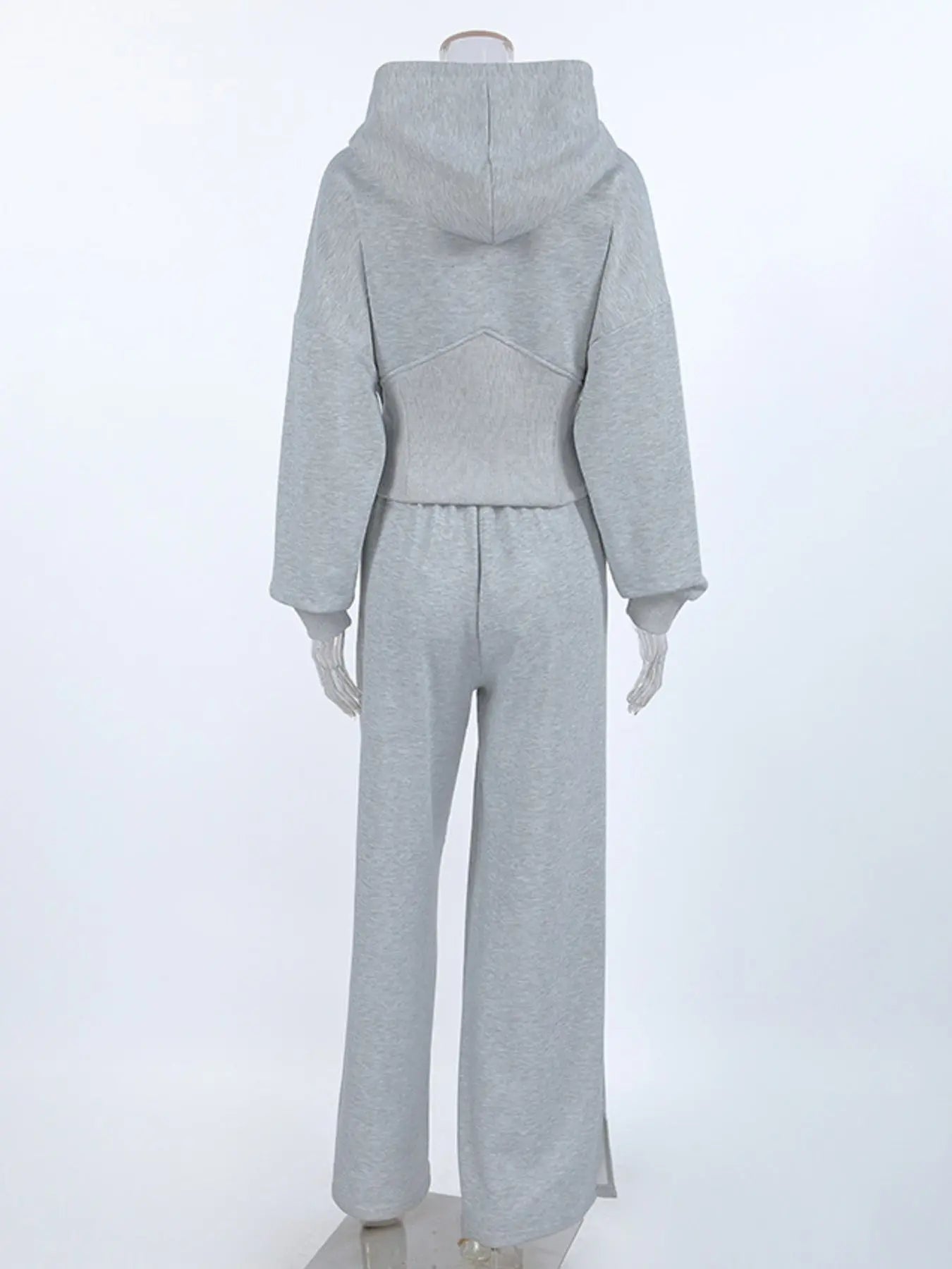 Zip Up Hoodie & Wide Leg Pants Loungewear  Style Ratio