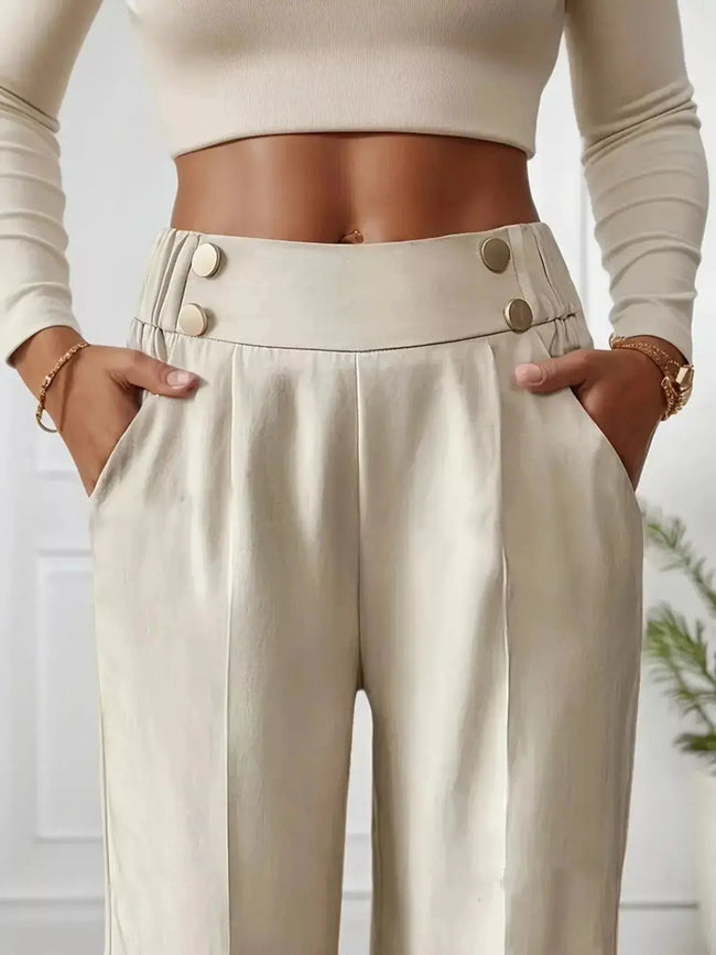 Full Size High Waisted Wide Leg Pants  Style Ratio