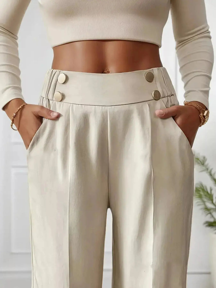 Full Size High Waisted Wide Leg Pants  Style Ratio