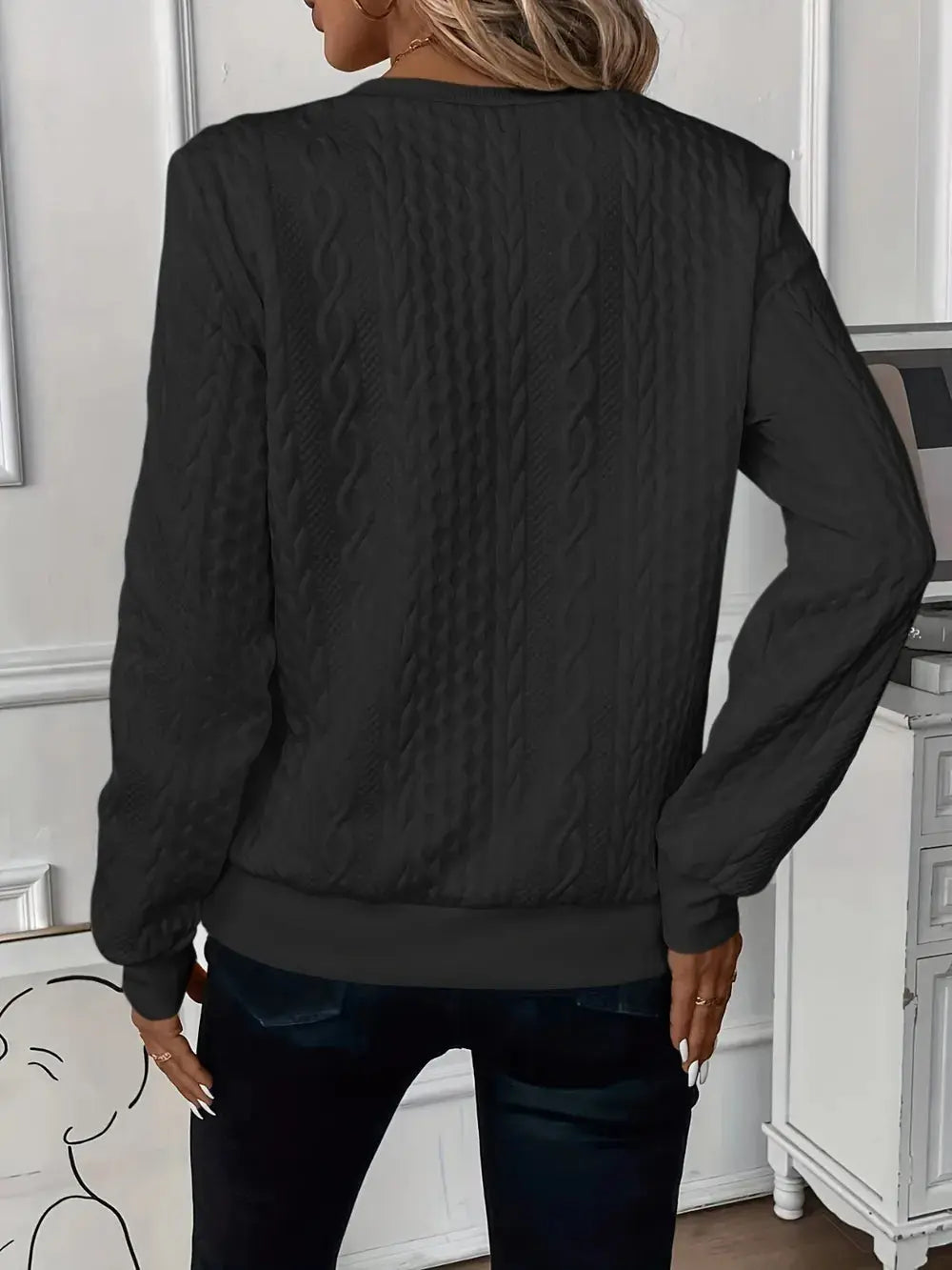 Texture Half Zip Long Sleeve Sweater  Style Ratio