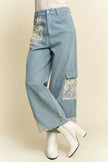Davi & Dani Lace Applique Wide Leg Jeans  Style Ratio