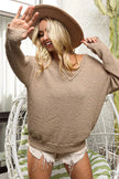 BiBi Raw Edged Popcorn Texture V-neck Sweater  Style Ratio