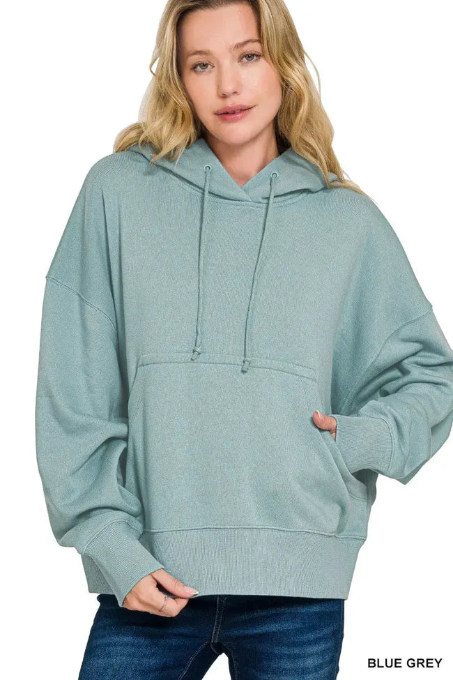 Zenana Oversized Fleece Kangaroo Pocket Hoodie  Style Ratio