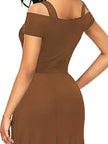Elegant Off-Shoulder Slit Maxi Dress  Style Ratio