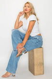 bytos Full Size Distressed High Rise Straight Jeans  Style Ratio