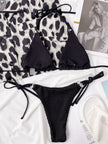 Textured Halter Neck Tie Side Bikini  Style Ratio