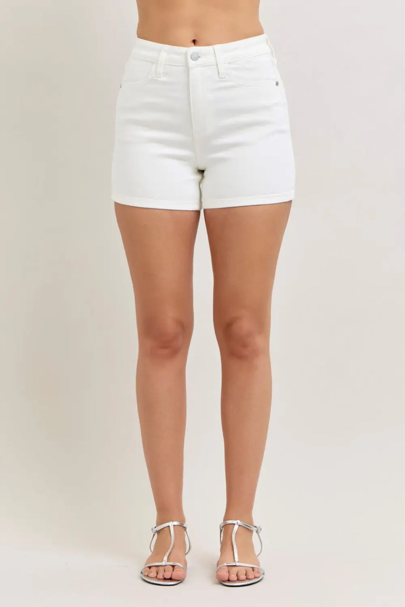 Judy Blue Full Size High-Waisted Slim Short Plus Size - Style Ratio