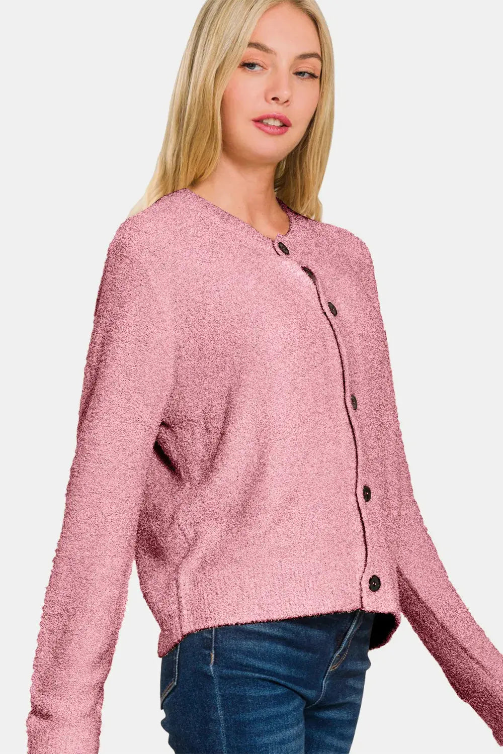 Zenana Button Down Long Sleeve Sweater Cardigan  Style Ratio
