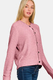 Zenana Button Down Long Sleeve Sweater Cardigan  Style Ratio