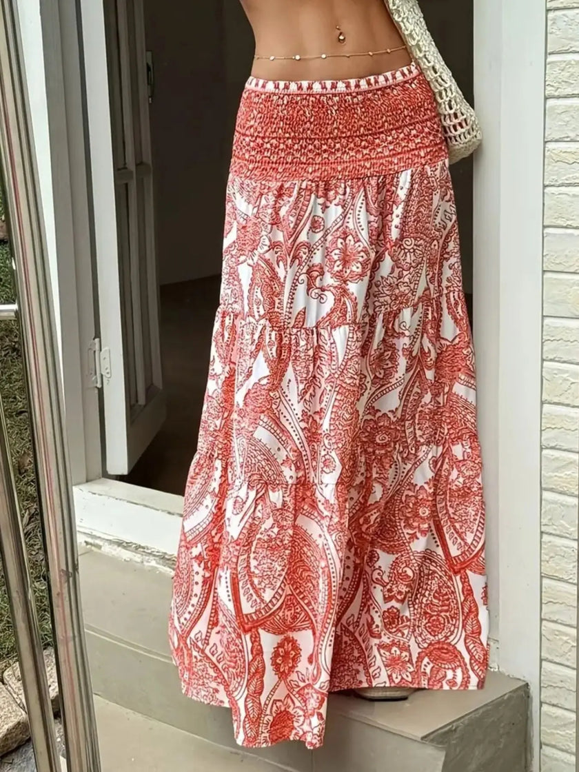 Paisley Print Maxi Skirt  Style Ratio