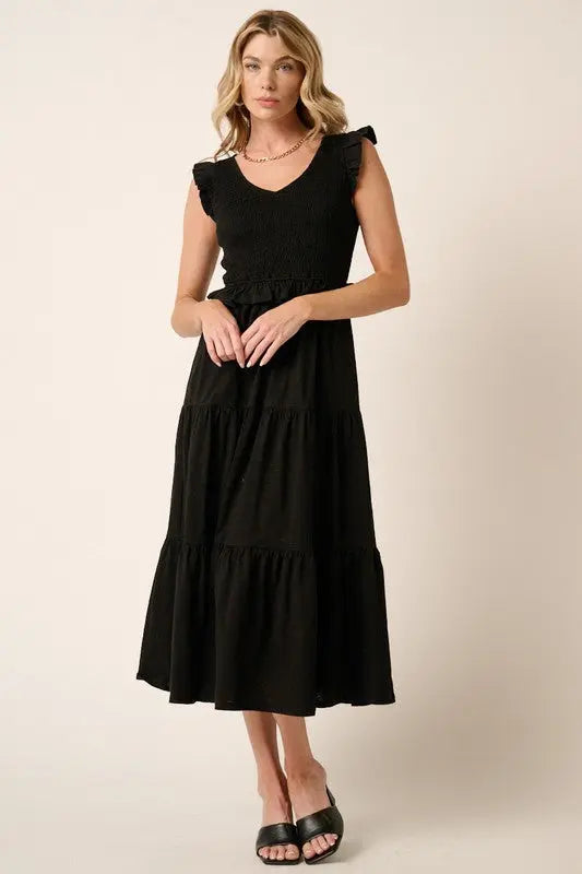 Mittoshop Smocked Ruffled Tiered Midi Dress  Style Ratio