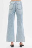 RISEN Full Size Tummy Control Low Rise Wide Leg Raw Cut Hem Jeans Plus Size  Style Ratio