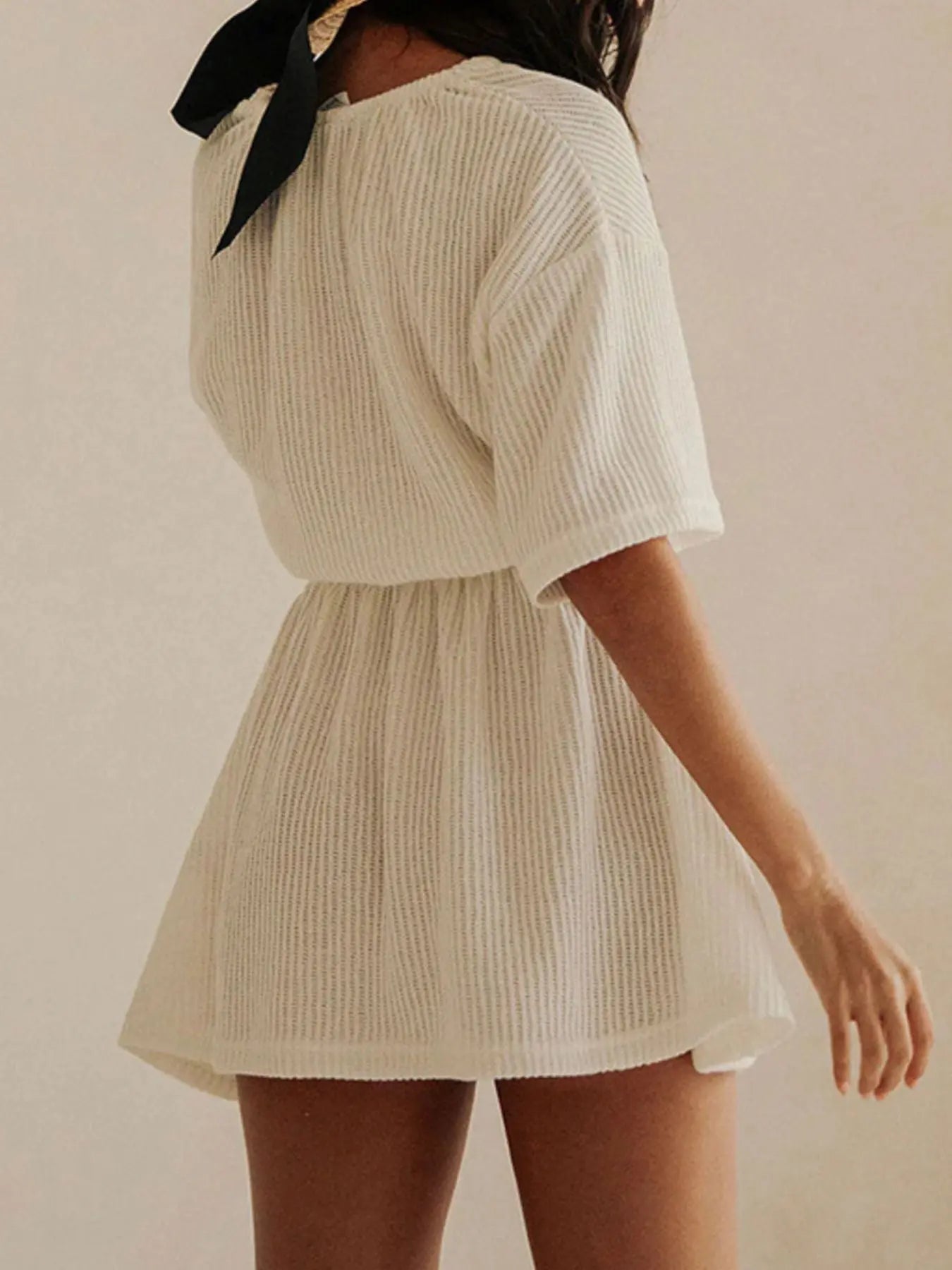 Relaxed Fit Half Sleeve Cover-Up  Style Ratio