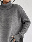 Turtleneck High-Low Hem Sweater  Style Ratio