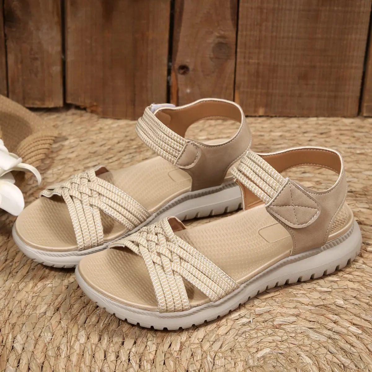 Open Toe Woven Strap Sandals  Style Ratio