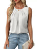 Pleated Round Neck Tank Top  Style Ratio