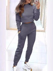 Casual Chic Cropped Sweatshirt and Jogger Set  Style Ratio