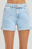 RISEN High Rise Belted Roll Up Shorts  Style Ratio