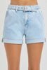 RISEN High Rise Belted Roll Up Shorts  Style Ratio