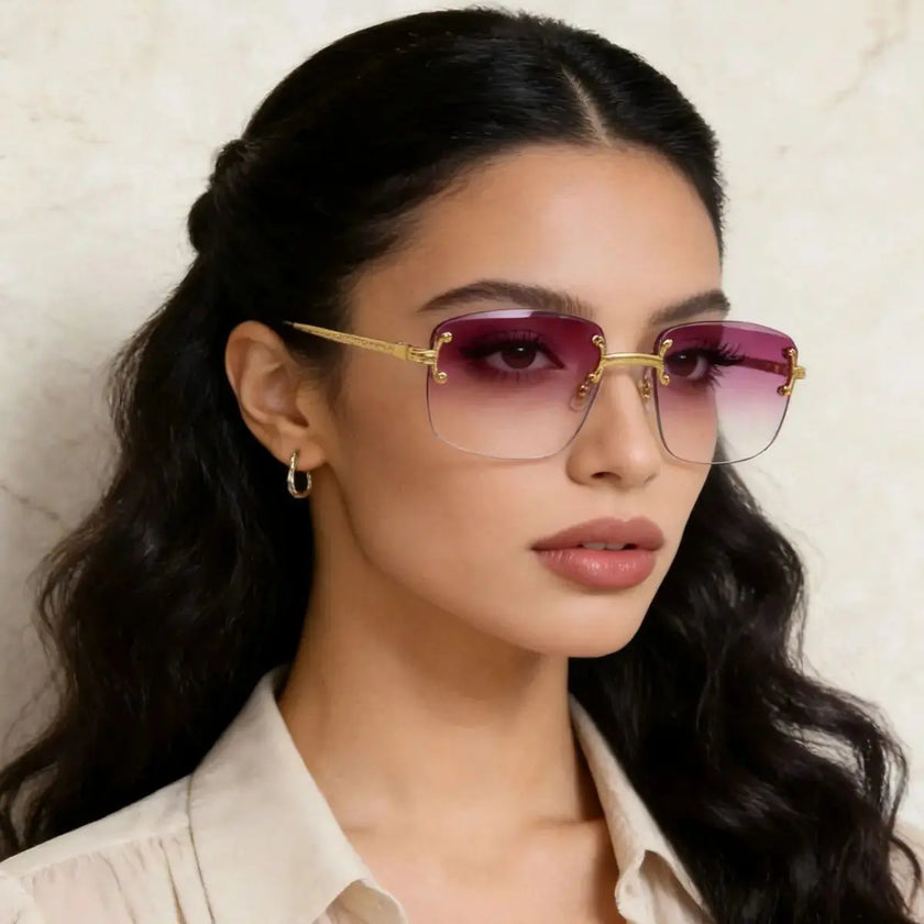 Rimless Gradient Tinted Sunglasses  Style Ratio
