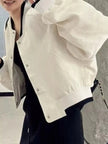 Casual Snap Down Cropped Jacket  Style Ratio