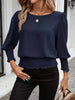 Smocked Waist Round Neck Blouse  Style Ratio