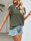 Openwork Short Sleeve Knit Top  Style Ratio