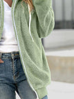 Full Size Cozy Fleece Zip-Up Hooded Jacket  Style Ratio