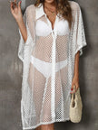 Sheer Mesh Button Up Cover Up  Style Ratio