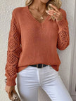 V-Neck Hollow-Out Sleeve Knit Sweater  Style Ratio
