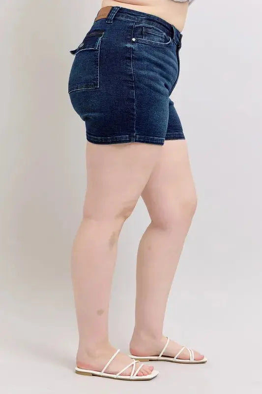 Judy Blue High Waist Back Flap Pocket Denim Shorts  Style Ratio