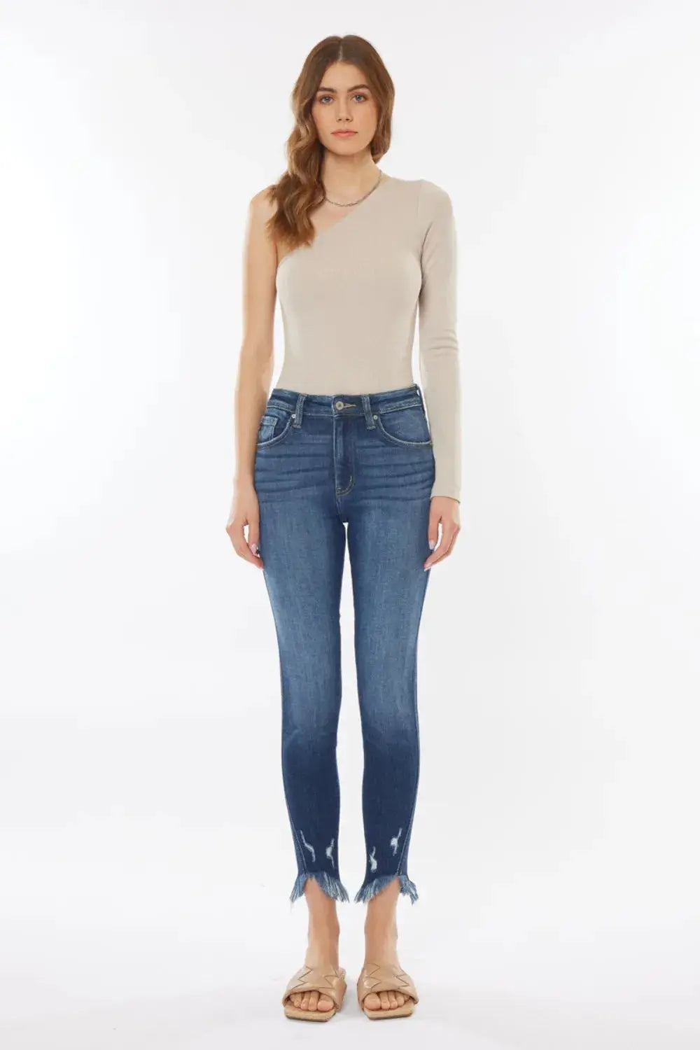 Kancan Raw Hem High Waist Cropped Jeans  Style Ratio