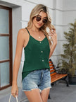 Decorative Button V-Neck Cami  Style Ratio