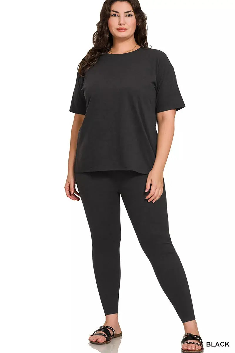 Zenana Full Size Brushed Dty Microfiber Short Sleeve Top and Pants Loungewear Set  Style Ratio
